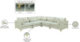 Julia Velvet / Engineered Wood / Metal / Foam Contemporary Cream Velvet Modular Sectional (5 Boxes) - 108.5" W x 112.5" D x 33" H