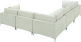 Julia Velvet / Engineered Wood / Metal / Foam Contemporary Cream Velvet Modular Sectional (5 Boxes) - 108.5" W x 112.5" D x 33" H