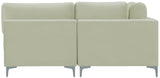 Julia Velvet / Engineered Wood / Metal / Foam Contemporary Cream Velvet Modular Sectional (5 Boxes) - 142" W x 71" D x 33" H"