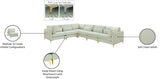 Julia Velvet / Engineered Wood / Metal / Foam Contemporary Cream Velvet Modular Sectional (6 Boxes) - 142" W x 112.5" D x 33" H