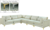 Julia Velvet / Engineered Wood / Metal / Foam Contemporary Cream Velvet Modular Sectional (6 Boxes) - 142" W x 112.5" D x 33" H