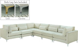 Julia Velvet / Engineered Wood / Metal / Foam Contemporary Cream Velvet Modular Sectional (6 Boxes) - 142" W x 112.5" D x 33" H