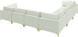 Julia Velvet / Engineered Wood / Metal / Foam Contemporary Cream Velvet Modular Sectional (6 Boxes) - 142" W x 112.5" D x 33" H