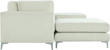 Julia Velvet / Engineered Wood / Metal / Foam Contemporary Cream Velvet Modular Sectional (6 Boxes) - 142" W x 77" D x 33" H