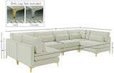 Julia Velvet / Engineered Wood / Metal / Foam Contemporary Cream Velvet Modular Sectional (6 Boxes) - 142" W x 71" D x 33" H