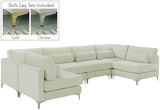 Julia Velvet / Engineered Wood / Metal / Foam Contemporary Cream Velvet Modular Sectional (6 Boxes) - 142" W x 71" D x 33" H