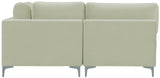 Julia Velvet / Engineered Wood / Metal / Foam Contemporary Cream Velvet Modular Sectional (6 Boxes) - 142" W x 71" D x 33" H