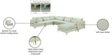 Julia Velvet / Engineered Wood / Metal / Foam Contemporary Cream Velvet Modular Sectional (7 Boxes) - 142" W x 112.5" D x 33" H