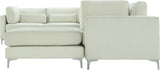 Julia Velvet / Engineered Wood / Metal / Foam Contemporary Cream Velvet Modular Sectional (7 Boxes) - 142" W x 112.5" D x 33" H