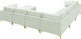 Julia Velvet / Engineered Wood / Metal / Foam Contemporary Cream Velvet Modular Sectional (7 Boxes) - 142" W x 112.5" D x 33" H