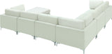 Julia Velvet / Engineered Wood / Metal / Foam Contemporary Cream Velvet Modular Sectional (7 Boxes) - 142" W x 112.5" D x 33" H