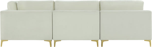 Julia Velvet / Engineered Wood / Metal / Foam Contemporary Cream Velvet Modular Sectional (7 Boxes) - 142" W x 112.5" D x 33" H