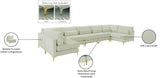 Julia Velvet / Engineered Wood / Metal / Foam Contemporary Cream Velvet Modular Sectional (7 Boxes) - 175.5" W x 71" D x 33" H