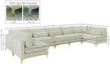 Julia Velvet / Engineered Wood / Metal / Foam Contemporary Cream Velvet Modular Sectional (7 Boxes) - 175.5" W x 71" D x 33" H