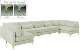 Julia Velvet / Engineered Wood / Metal / Foam Contemporary Cream Velvet Modular Sectional (7 Boxes) - 175.5" W x 71" D x 33" H