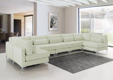 Julia Velvet / Engineered Wood / Metal / Foam Contemporary Cream Velvet Modular Sectional (7 Boxes) - 175.5" W x 71" D x 33" H