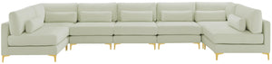 Julia Velvet / Engineered Wood / Metal / Foam Contemporary Cream Velvet Modular Sectional (7 Boxes) - 175.5" W x 71" D x 33" H