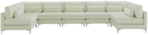 Julia Velvet / Engineered Wood / Metal / Foam Contemporary Cream Velvet Modular Sectional (7 Boxes) - 175.5" W x 71" D x 33" H