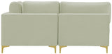 Julia Velvet / Engineered Wood / Metal / Foam Contemporary Cream Velvet Modular Sectional (7 Boxes) - 175.5" W x 71" D x 33" H