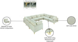 Julia Velvet / Engineered Wood / Metal / Foam Contemporary Cream Velvet Modular Sectional (8 Boxes) - 142" W x 112.5" D x 33" H