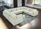 Julia Velvet / Engineered Wood / Metal / Foam Contemporary Cream Velvet Modular Sectional (8 Boxes) - 142" W x 112.5" D x 33" H