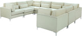 Julia Velvet / Engineered Wood / Metal / Foam Contemporary Cream Velvet Modular Sectional (8 Boxes) - 142" W x 112.5" D x 33" H