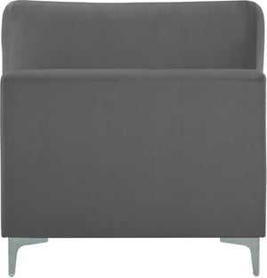 Julia Velvet / Engineered Wood / Metal / Foam Contemporary Grey Velvet Modular Armless Chair - 33.5" W x 37.5" D x 33" H