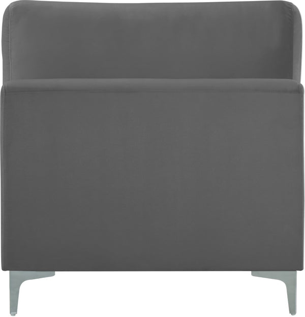 Julia Velvet / Engineered Wood / Metal / Foam Contemporary Grey Velvet Modular Armless Chair - 33.5" W x 37.5" D x 33" H