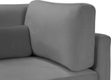 Julia Velvet / Engineered Wood / Metal / Foam Contemporary Grey Velvet Modular Armless Chair - 33.5" W x 37.5" D x 33" H