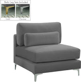 Julia Velvet / Engineered Wood / Metal / Foam Contemporary Grey Velvet Modular Armless Chair - 33.5" W x 37.5" D x 33" H