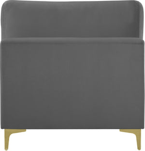 Julia Velvet / Engineered Wood / Metal / Foam Contemporary Grey Velvet Modular Armless Chair - 33.5" W x 37.5" D x 33" H