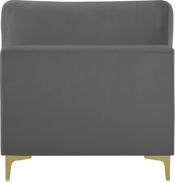Julia Velvet / Engineered Wood / Metal / Foam Contemporary Grey Velvet Modular Armless Chair - 33.5" W x 37.5" D x 33" H