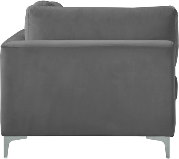 Julia Velvet / Engineered Wood / Metal / Foam Contemporary Grey Velvet Modular Corner Chair - 37.5" W x 37.5" D x 33" H