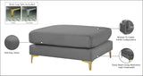 Julia Velvet / Engineered Wood / Metal / Foam Contemporary Grey Velvet Modular Ottoman - 35" W x 39.5" D x 19" H