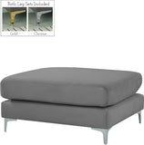 Julia Velvet / Engineered Wood / Metal / Foam Contemporary Grey Velvet Modular Ottoman - 35" W x 39.5" D x 19" H