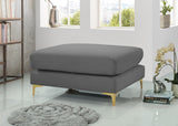 Julia Velvet / Engineered Wood / Metal / Foam Contemporary Grey Velvet Modular Ottoman - 35" W x 39.5" D x 19" H