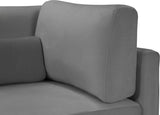 Julia Velvet / Engineered Wood / Metal / Foam Contemporary Grey Velvet Modular Sofa - 75" W x 37.5" D x 33" H