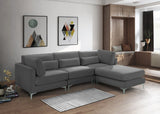 Julia Velvet / Engineered Wood / Metal / Foam Contemporary Grey Velvet Modular Sectional (4 Boxes) - 108.5" W x 77" D x 33" H