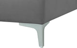 Julia Velvet / Engineered Wood / Metal / Foam Contemporary Grey Velvet Modular Sectional (5 Boxes) - 104.5" W x 112.5" D x 33" H