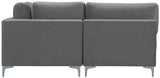 Julia Velvet / Engineered Wood / Metal / Foam Contemporary Grey Velvet Modular Sectional (6 Boxes) - 142" W x 71" D x 33" H