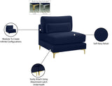 Julia Velvet / Engineered Wood / Metal / Foam Contemporary Navy Velvet Modular Armless Chair - 33.5" W x 37.5" D x 33" H