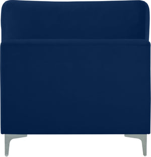 Julia Velvet / Engineered Wood / Metal / Foam Contemporary Navy Velvet Modular Armless Chair - 33.5" W x 37.5" D x 33" H