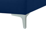 Julia Velvet / Engineered Wood / Metal / Foam Contemporary Navy Velvet Modular Armless Chair - 33.5" W x 37.5" D x 33" H