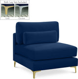 Julia Velvet / Engineered Wood / Metal / Foam Contemporary Navy Velvet Modular Armless Chair - 33.5" W x 37.5" D x 33" H