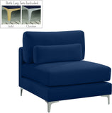 Julia Velvet / Engineered Wood / Metal / Foam Contemporary Navy Velvet Modular Armless Chair - 33.5" W x 37.5" D x 33" H