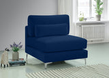 Julia Velvet / Engineered Wood / Metal / Foam Contemporary Navy Velvet Modular Armless Chair - 33.5" W x 37.5" D x 33" H