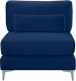 Julia Velvet / Engineered Wood / Metal / Foam Contemporary Navy Velvet Modular Armless Chair - 33.5" W x 37.5" D x 33" H