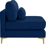 Julia Velvet / Engineered Wood / Metal / Foam Contemporary Navy Velvet Modular Armless Chair - 33.5" W x 37.5" D x 33" H