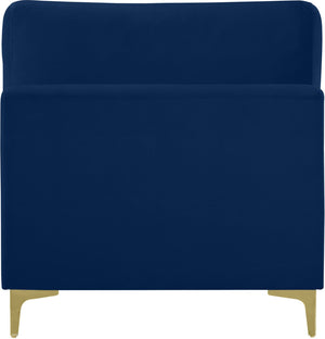 Julia Velvet / Engineered Wood / Metal / Foam Contemporary Navy Velvet Modular Armless Chair - 33.5" W x 37.5" D x 33" H