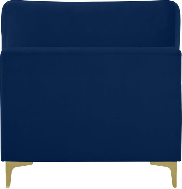 Julia Velvet / Engineered Wood / Metal / Foam Contemporary Navy Velvet Modular Armless Chair - 33.5" W x 37.5" D x 33" H